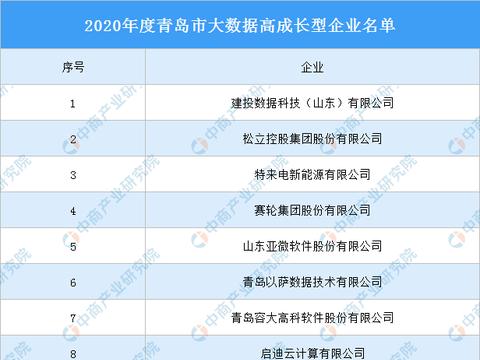 2020年度青島市大數據高成長型企業名單發布，數據處理與存儲服務引領行業風向